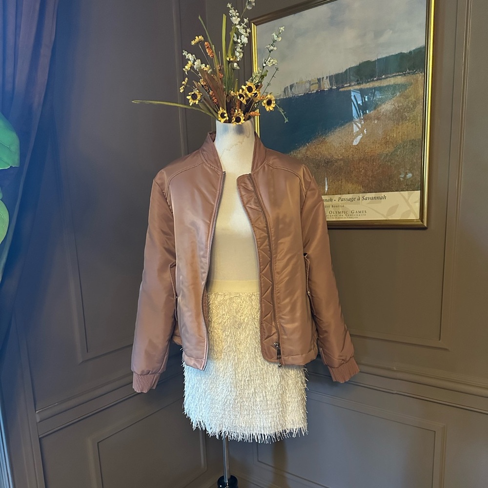 Anthropologie Dusty Rose Bomber Jacket